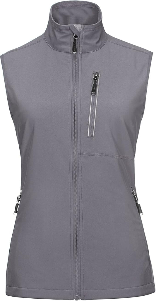 33,000ft Women's Lightweight Running Vest Outerwear with Pockets, Windproof Sleeveless Jacket for Golf Hiking Travel
