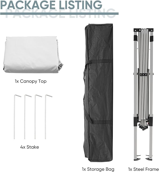 GDY Outdoor 8x10 Ft Pop Up Canopy Tent,Portable Instant Folding Shelter Gazebos, Patio Canopy with Carrying Bag, White.
