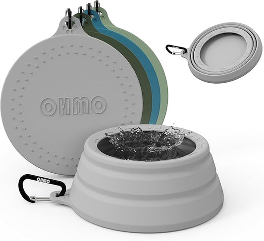 OHMO Spill Proof Collapsible Dog Water Bowl 24oz for Cars, No Splash Portable Bowls for Dog Travel, Pet Essentials for Road Trips, Cat Travel Accessories