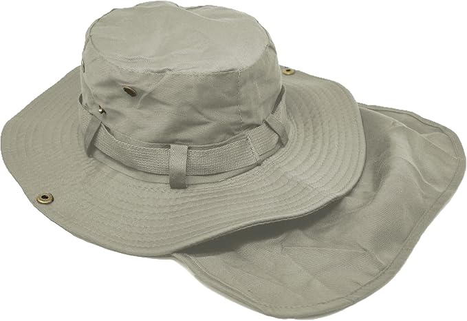 Glory Max Bucket Boonie Hat with Neck Flap Cover Sun Safari Wide Brim Fishing Garden Hiking Cap