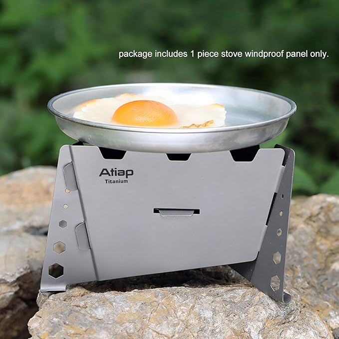 Titanium Alcohol Stove with Foldable Windproof Panel Windscreen Stand, Titanium Portable Lightweight Pot Stand Alcohol Stove Set Suitable for Outdoor Camping Picnic Backpacking Cooking