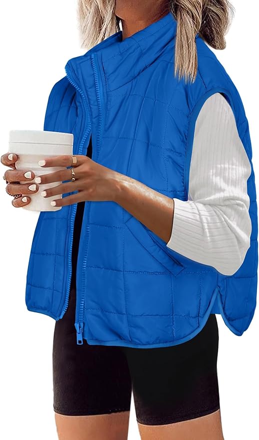 Zeagoo Womens Puffer Vest Ladies Sleeveless Zip Up Outerwear Warm Puffer Lightweight Down all Winter Jackets Coats 2025