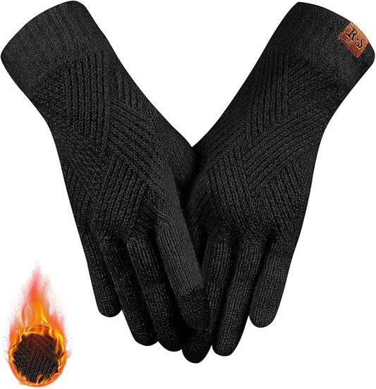 REACH STAR Winter Gloves for Women Touch Screen Elastic Thermal Knit Lining Warm Gloves for Cold Weather