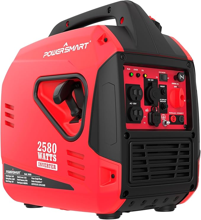 PowerSmart 2580-Watt Portable Inverter Generator, Super Quiet, Ultra-Light & Compact for Camping, 2025 Version