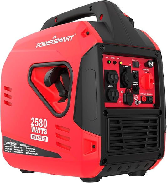 PowerSmart 2580-Watt Portable Inverter Generator, Super Quiet, Ultra-Light & Compact for Camping, 2025 Version
