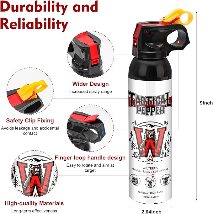 Powerful Compact Pepper Spray, Outdoor Personal Protection, Maximum Strength for Camping, Hiking, Outdoor Activities