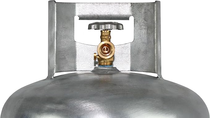 Flame King YSN100-GALV 100LB Galvanized Steel Propane Tank with POL Valve, Rust and Corrosion-Free, Built to Last
