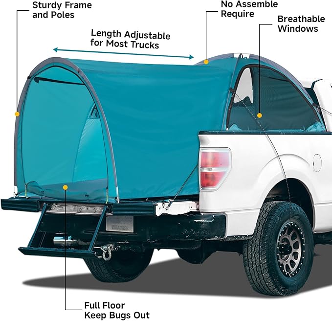 All Weather Camping Screen Tent/SUV Tent, Outdoor Pop Up Tent for Camping with Shelter Mesh & Waterproof PVC, Instant Tent Screen House Portable for Car SUV Van Camping