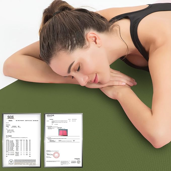 Hatha Yoga Thick TPE Yoga Mat 72"x 27"x1/3 inch Non Slip Eco Friendly Exercise Mat for Yoga Pilates & Floor Workouts