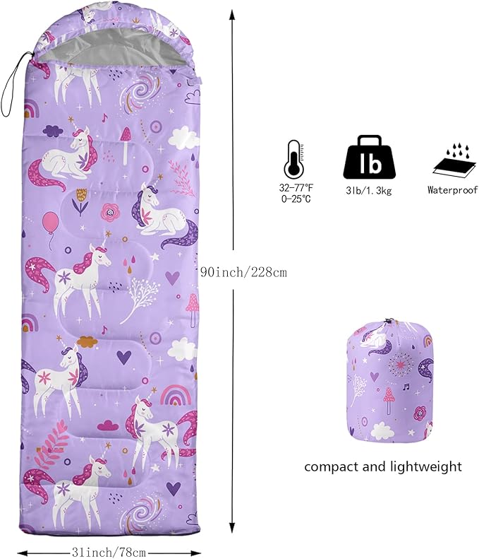 Sleeping Bag for Womens Girls Teens, Waterproof Sleeping Bags Traveling and Outdoors, Camping Gear Equipment