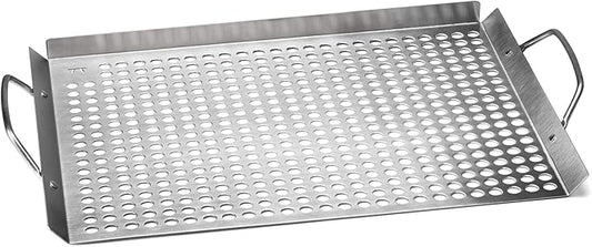 Outset 76632 Stainless Steel Grill Topper Grid, 11"x17" BBQ Tray