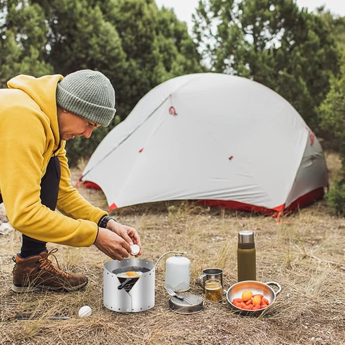 HXBER Ultralight Ultra-thin Titanium Outdoor Camping Stove Wind Shield Screen Windproof Plate, 19