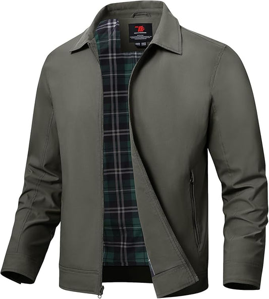 TBMPOY Men's Lightweight Jackets Casual Windbreaker Stylish Light Fall Spring Golf Work Dress Business