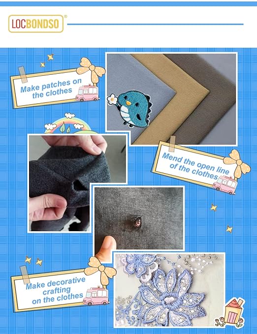 1 Min Fast Dry Sew Glue Liquid Quick Bonding Reinforcing Fabric Adhesives DIY Speedy Fix for Denim Cotton Flannel Clothes Tent Curtain Leather Sofa Cover Polyester Gloves Doll Repair