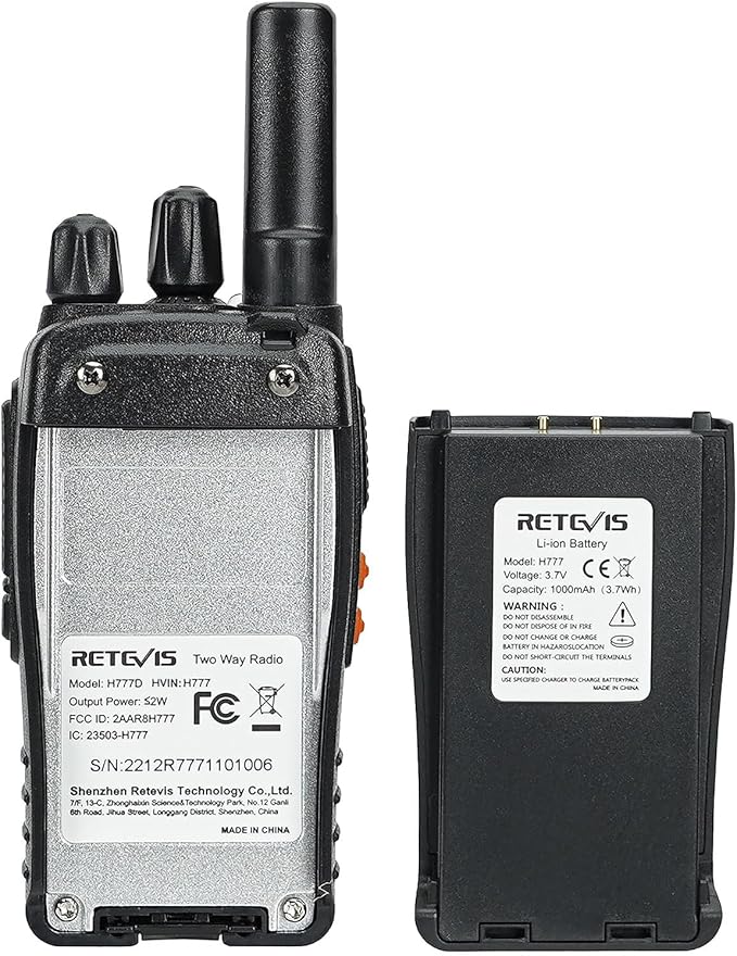 Retevis H777D Long Range Walkie Talkies with Earpiece, LCD Screen, Portable FRS Two-Way Radios, USB-C, 6 Way Gang Charger, Handheld Walkie Talkie for Hotel Church Retail(6 Pack)
