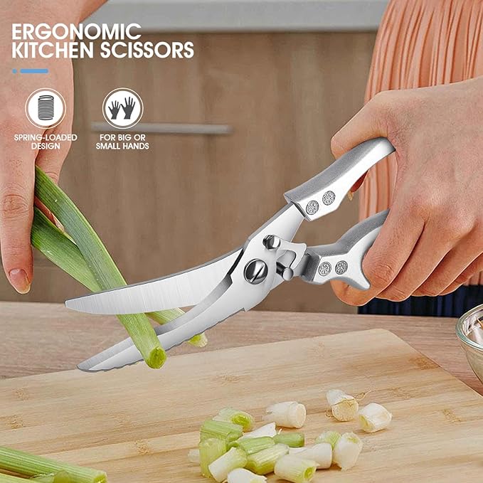 PURPLEBIRD Poultry Shears Heavy Duty, Kitchen Scissors Dishwasher Safe Kitchen Shears for Meat Cutting Stainless Steel Meat Cooking Scissors for Thanksgiving Day