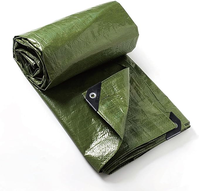 GUARD SHIELD Tarp Green 9x12 Feet Multi Purpose Waterproof Poly Tarp Cover 5mil