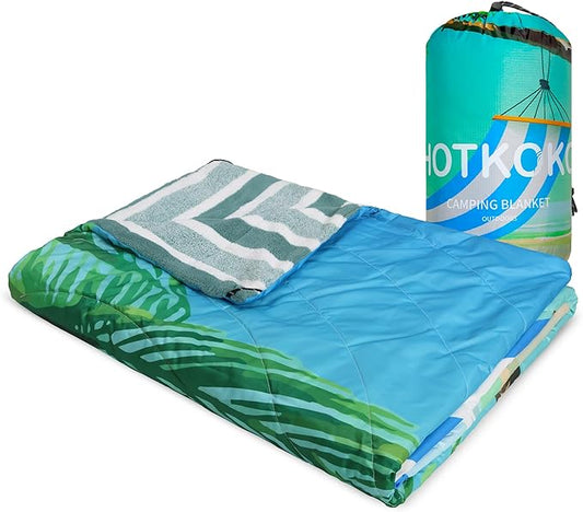 Hooded Outdoor Blanket, Camping Blanket Waterproof,Windproof Portable Warm for Stadium,Sports,Picnic,Car,Pets,56x75in