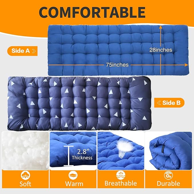2 Pack Camping Cot with Mattress Comfortable Cot Bed Folding Cot Heavy Duty Blue and Purple Cots for Sleeping with Carry Bag for Adults Kids Guest Bed Outdoor Indoor Home
