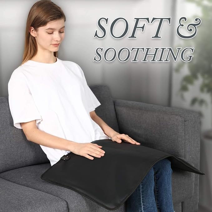 Far Infrared Heating Pad-EMF Free-Timed Auto Off,-ade Stones-Storage Bag 2025Upgraded