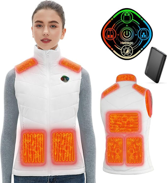 Heated Vest Women with Battery Pack Included, Smart Controller, Lightweight Electric Heating Jacket, Light Out Design