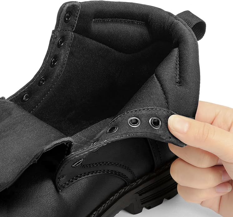 ANJOUFEMME Combat Hiking Boots for Women- Ladies Casual Outdoor Ankle Work Boots Lightweight Lace up Winter Shoes for Backpacking Trekking Walking