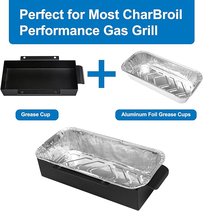 Uniflasy Catch Pan for CharBroil Performance 463331221 463365021 463448021 463655421 463347519 463347017 TRU Infrared Gas Grill with 9328812P06 Aluminum Liner, Replacement for CharBroil G416-0015-W1