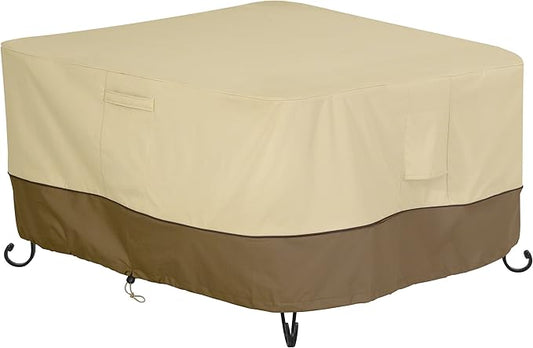 Classic Accessories Veranda Water-Resistant 62 Inch Square Fire Pit Table Cover, Outdoor Firepit Cover