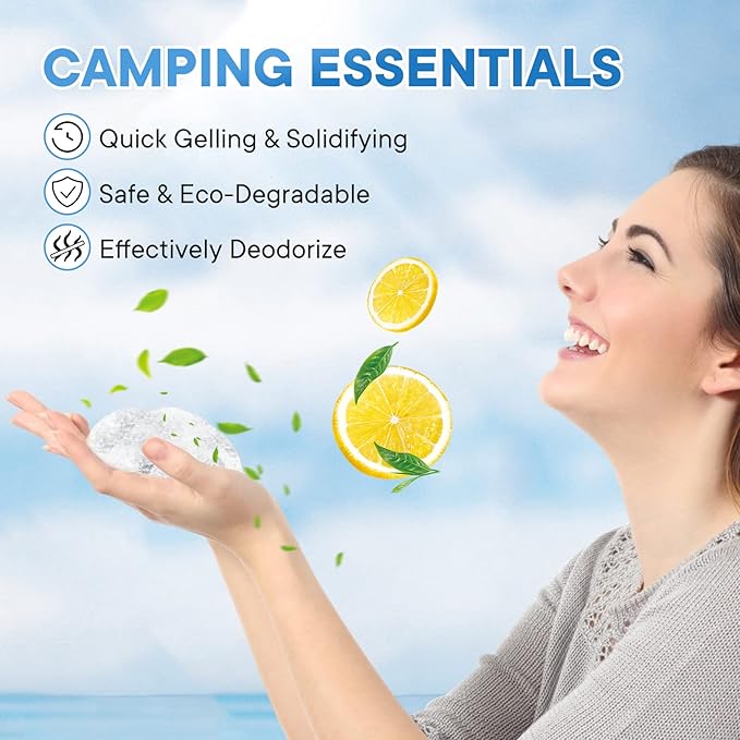 Qucship 2.2LB Urine Super Absorbent with Spoon, Toilet Gel Powder for Portable Bedpans, Eco Gel Camping Toilet Chemicals, Sodium Polyacrylate Solidifier for Pet Loo, Urinal Deodorizer