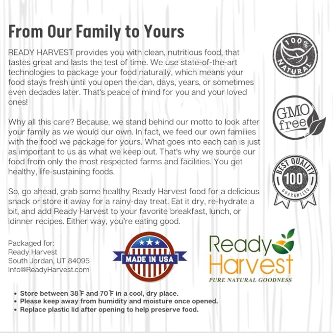 Ready Harvest Freeze Dried Food - Spinach | Emergency Vegetables | Camping Essentials | #10 Can | 25-Year Shelf Life | Cans Filled to the Top