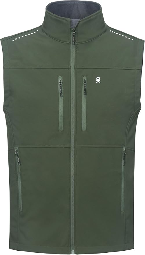 Little Donkey Andy Men's Golf Vest Warm Fleece Lining Hiking Vests Zip Up Sleeveless Outerwear Jacket