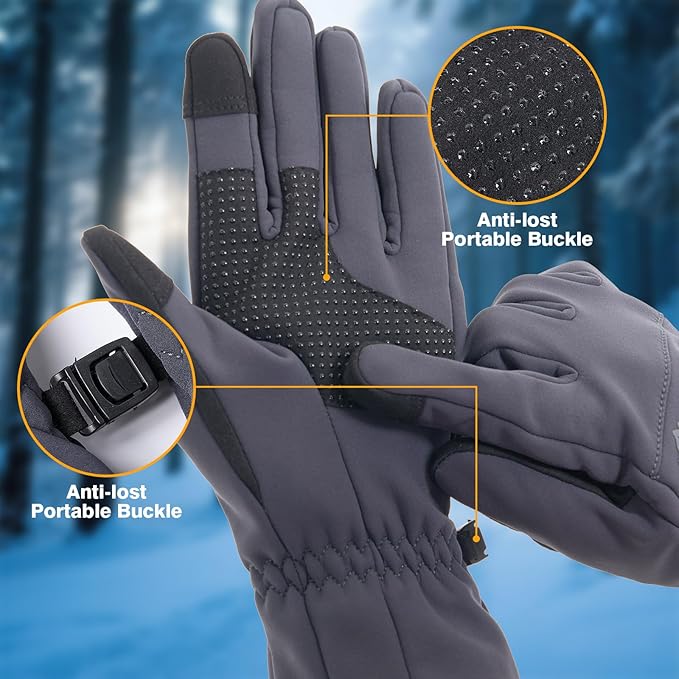 Moon Kitty Women’s Winter Waterproof Running Gloves Windproof Thermal with Touchscreen Fingers Cold Weather Gloves for Women