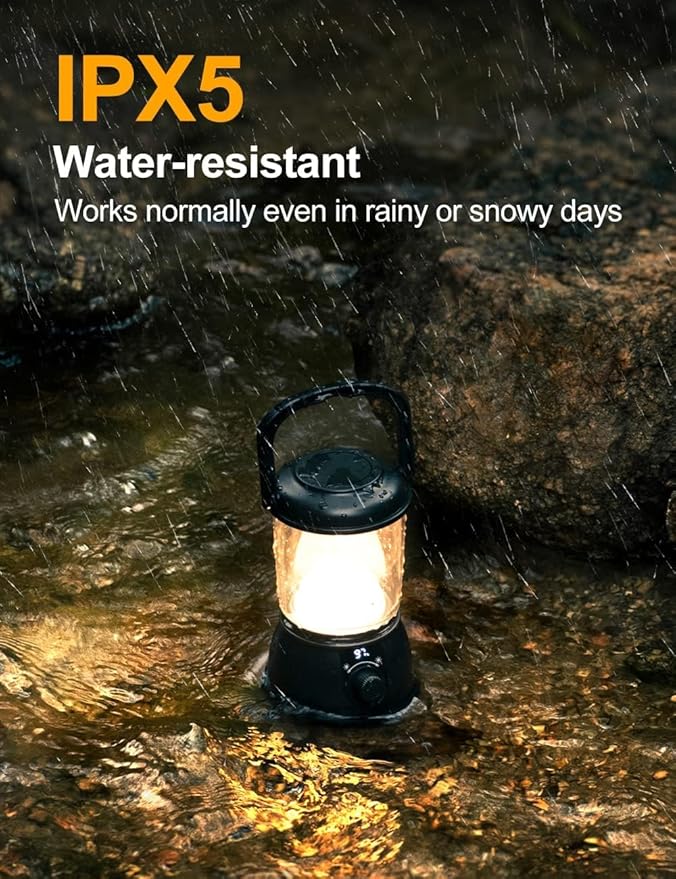 Camping Lantern Rechargeable, Up to 336H Running Time Super Tent Light, 15000mAh/1500LM Emergency Light for Hurricane, Power Outages, Home, Hiking, IPX5 Water-Resistant