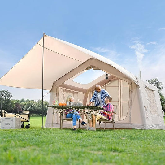 Inflatable Blow Up Tents for Camping,Waterproof Oxford Hot Tent with Manual Pump,Spacious Easy Setup Inflatable Camping Air Tent for Family Glamping