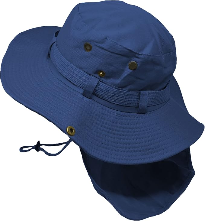 Glory Max Bucket Boonie Hat with Neck Flap Cover Sun Safari Wide Brim Fishing Garden Hiking Cap