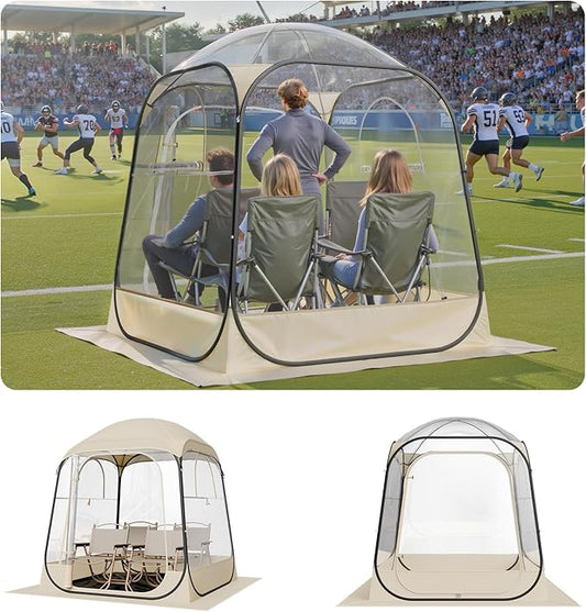 VEVOR Pop up Sports Tent, 4 Sizes Optional Clear Bubble Tent for 1-6 Person, Waterproof Outdoor Pod with Floor Mat & Top Cover, Garden Igloo Dome Tents Camping Shelter for Sports Watching
