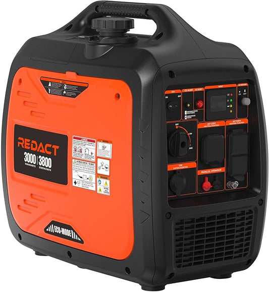 3800 Watts Portable Inverter Generator - Small Gasoline Powered for Home Backup, Camping, RV, Tailgating & Emergencies with CO Protection, Eco Mode, Recoil Start, Parallel Capable