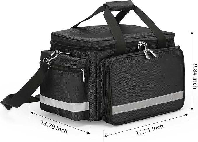 Medical Bag Empty Emergency Bag First Responder Bag First Aid Bag Home Health Empty First Aid Storage Bag with Detachable Divider Medical Supplies Bag Emergency Responder Trauma Bag