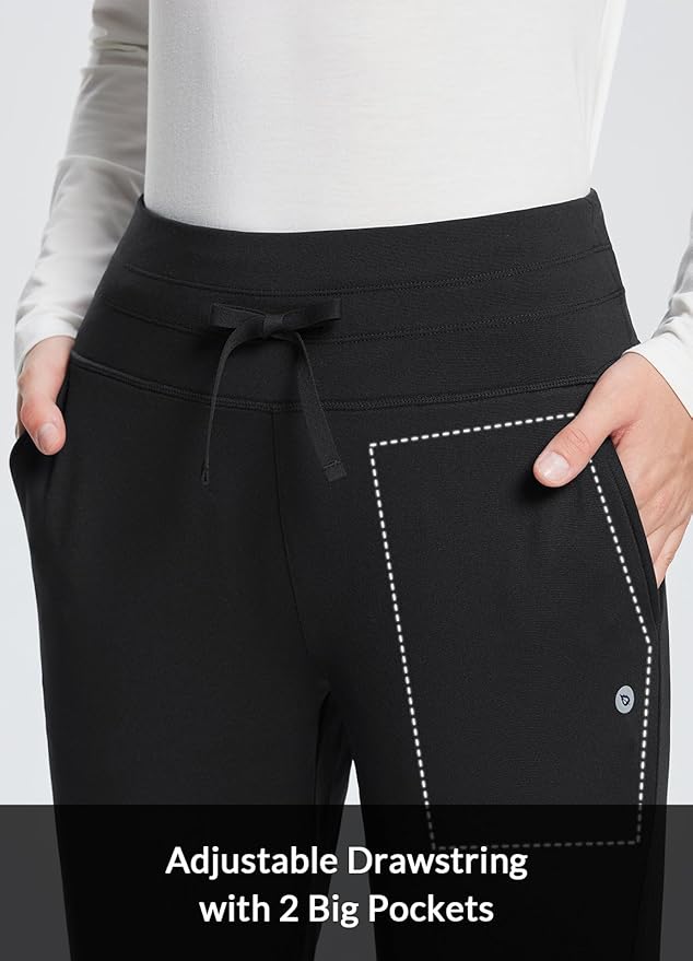baleaf Women's Fleece Lined Pants Water-Resistant Sweatpants Winter Thermal Ski Hiking Running Joggers