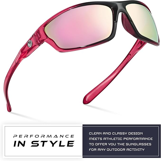 Nitrogen Polarized Wrap Around Sport Sunglasses for Men Women UV400 Driving Fishing Running Sun Glasses