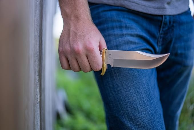 Uncle Henry 171UH Next Gen Pro Hunter 9.8in Fixed Blade Knife with High Carbon S.S. Blade, Staglon Handle, Sharpening Stone, and Leather Belt Sheath for Hunting, EDC, Survival, Camping, and Outdoors