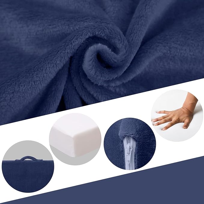 MeMoreCool Foldable Floor Mattress for Kids, Toddler Floor Nap Mat for Sleeping Daycare, Small Child Foldable Mattress Floor Bed, Trifold Futon Portable Tri Folding Mattress, Navy 63x26 Inch