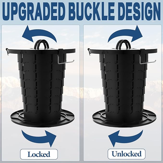 ALEVMOOM Upgrade Retractable Portable Toilets Travel Toilet, Adjustable Height Foldable Camp Toilet for Adults & Kids, Portable Potty with Carry Bag for Camping, Hiking, RV Travel, Road Trips