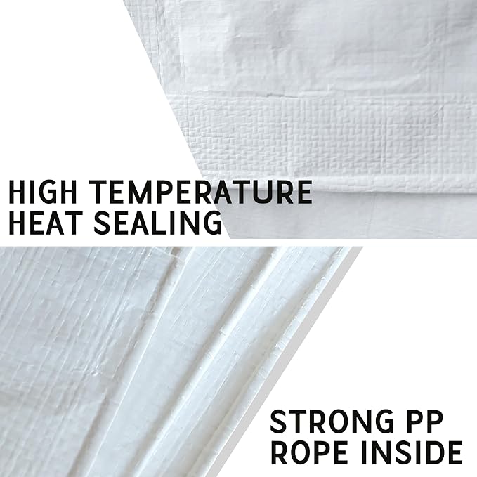 STARPYNG-7 Mil White 20x40 Feet Tarp-Multifunctional White Waterproof Tarpaulin-Waterproof, UV Resistant, Rip and Tear Resistant, Poly Tarpaulin with Reinforced Edges for Cover