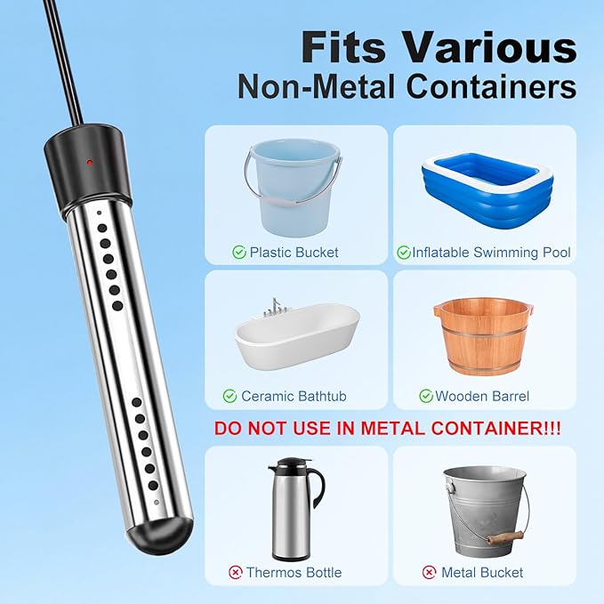 Portable Camping Shower with Heater, 6000mAh Rechargeable Portable Shower with 2000W Immersion Heater, LED Display, Heated Camping Shower for Travel, Hiking, Car, Pet