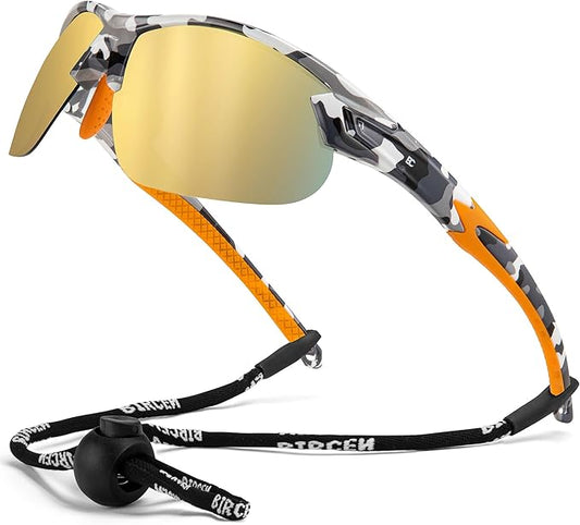 BIRCEN Polarized Sport Sunglasses for Men: UV Protection Fishing Shades for Golf Baseball Driving Motorcycle BC3065