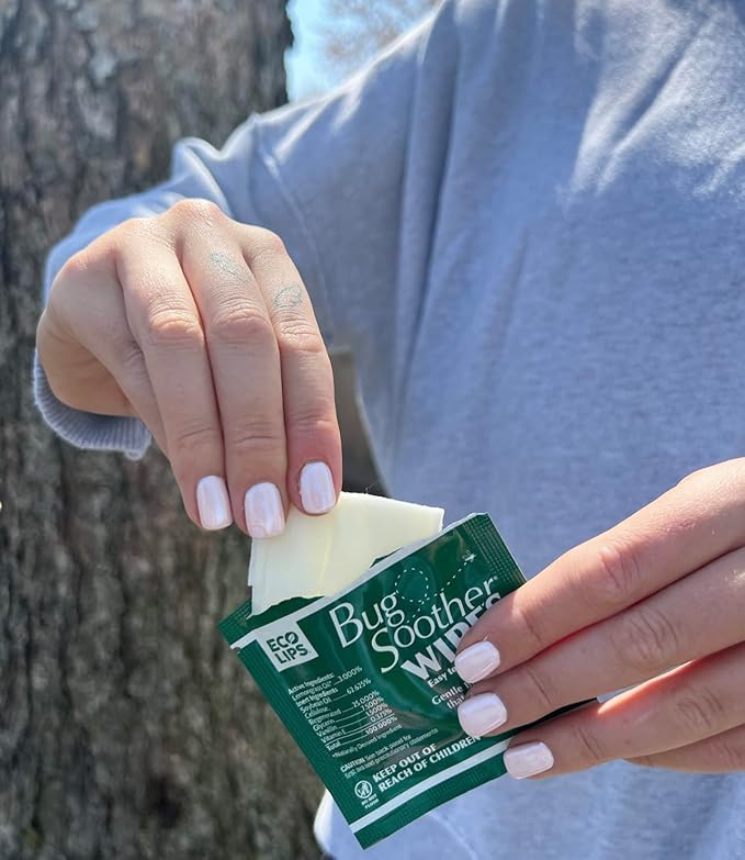 Bug Soother Wipes (15 ct) - Natural Insect, Gnat and Mosquito Repellent & Deterrent - 100% DEET-Free Safe Bug Wipes for Adults, Kids, & Pets - Made in USA