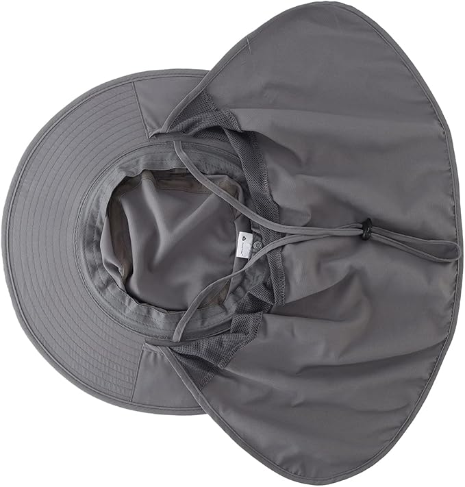 Home Prefer UPF50 Mens Sun Hat with Neck Flap Quick Dry UV Protection Cap Womens Wide Brim Fishing Hat Neck Flap Beach Garden