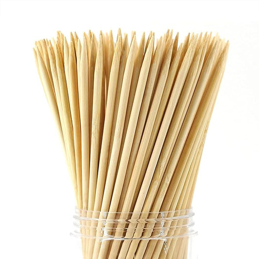 Natural Bamboo Skewers 14” Φ=4mm,(200 PCS) for BBQ，Appetiser，Fruit，Cocktail，Kabob，Chocolate Fountain，Grilling，Barbecue，Kitchen，Crafting and Party. More Size Choices /8"/10"/12"/14"/16"(14")