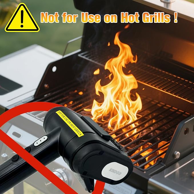 Electric Rechargeable Grill Brush,Grill Cleaner for Outdoor Grill with 800 RPM Motor - Bristle-Free Stainless Steel Grill Cleaner with LED Light for BBQ, Heavy Duty Grill Cleaning Tool(Black)